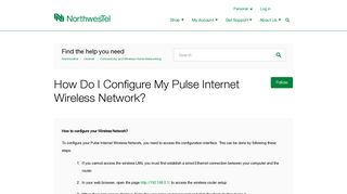 How do I configure my Pulse Internet Wireless Network? – Northwestel