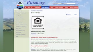 City of Pittsburg : Waiting List