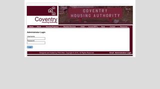 Administration Login - Coventry Housing Authority