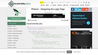 Phalcon Designing the Login Page - Tutorialspoint