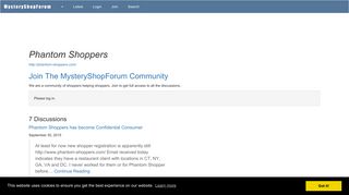 Phantom Shoppers: Discussions @ MysteryShopForum.com