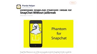 Download SnapChat Phantom Tweak for SnapChat Without Jailbreak