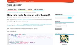 How to login to Facebook using CasperJS | Code Epicenter