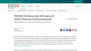 PM360 Announces Winners of 2018 Pharma Choice Awards