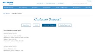 Customer Support - McKesson Canada Extranet - Mckesson Canada
