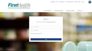 Login | Firsthealth Outpatient Pharmacy (910) 715-4250 | Pinehurst, NC