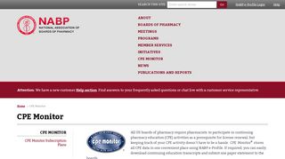 CPE Monitor Service | National Association of State Boards of Pharmacy