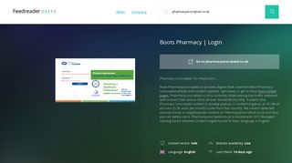 Get Pharmacyunscripted.co.uk news - Boots Pharmacy | Login
