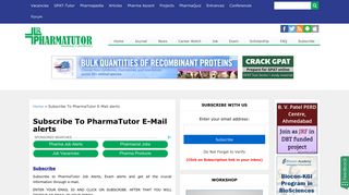 Subscribe To PharmaTutor E-Mail alerts | PharmaTutor