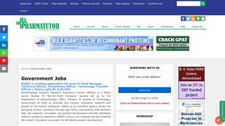 Government Jobs | PharmaTutor
