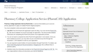 Pharmacy College Application Service (PharmCAS) Application ...