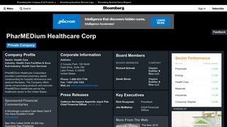 PharMEDium Healthcare Corp: Company Profile - Bloomberg