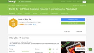 PHC CRM FX Pricing, Features, Reviews & Comparison of ... - GetApp
