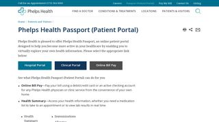 Phelps Health Passport (Patient Portal) | Phelps