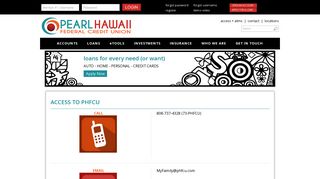 ACCESS TO PHFCU - Pearl Hawaii Federal Credit Union