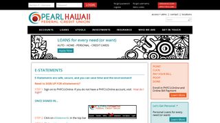 E-STATEMENTS - Pearl Hawaii Federal Credit Union