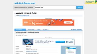 phhmail.com at WI. Microsoft Exchange - Outlook Web Access