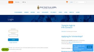 Login - PTK Connect - Phi Theta Kappa