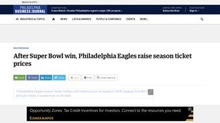 After Super Bowl win, Philadelphia Eagles raise season ticket prices ...