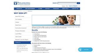 Why Sign Up? - Philadelphia Insurance Companies