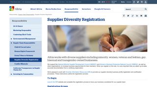 Supplier Diversity Registration - Altria