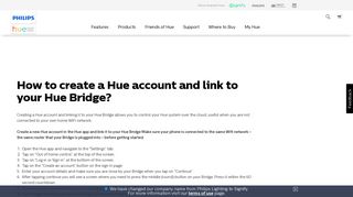 How to create a Hue account and link to your Hue Bridge? | Philips ...