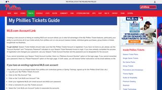 My Tickets - MLB Account | Philadelphia Phillies - MLB.com