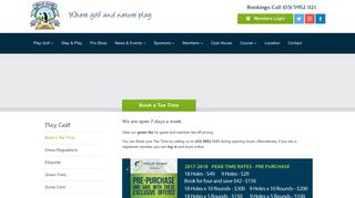 Book a Tee Time - Phillip Island Golf Club