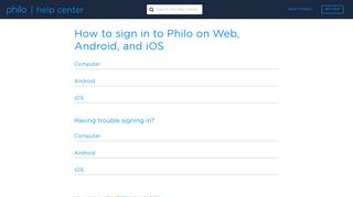 How to sign in to Philo on Web, Android, and iOS – Philo Help Center