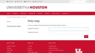 Philo Help - University of Houston