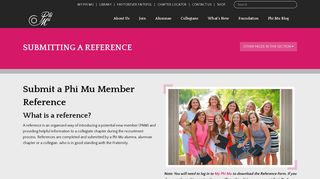 Submitting a Reference - Phi Mu