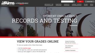 View your grades online - Enrollment and Registrar - Aims Community ...