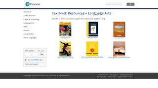 Pearson - Prentice Hall Textbook Resources - Language Arts