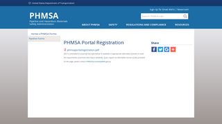 PHMSA Portal Registration | PHMSA