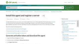 Install the agent and register a server - Druva Documentation