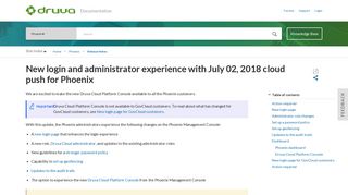 New login and administrator experience with the July 02, 2018 cloud ...