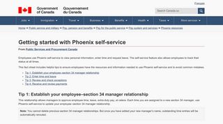 Getting started with Phoenix self-service - Canada.ca