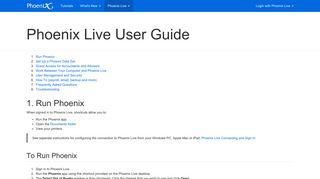Phoenix Live User Guide