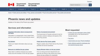 Phoenix news and updates - Canada.ca - (www.tpsgc-pwgsc.gc.ca).