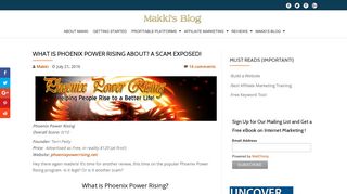 What is Phoenix Power Rising About? A Scam Exposed! | | Makki's ...