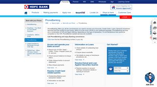HDFC Bank | MobileBanking - PhoneBanking