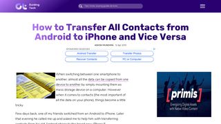 Transfer All Contacts from Android to iPhone and Vice Versa