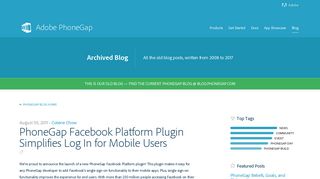 PhoneGap Facebook Platform Plugin Simplifies Log In for Mobile Users