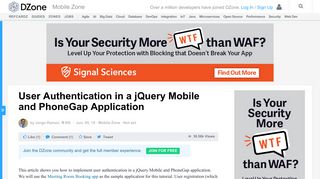 User Authentication in a jQuery Mobile and PhoneGap Application ...