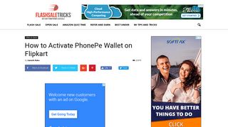 How to Activate PhonePe Wallet on Flipkart - FlashSaleTricks