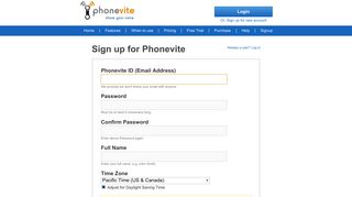 Sign Up - Phonevite.com