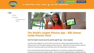 Phonics App from Phonics Hero - Reading and Spelling Games