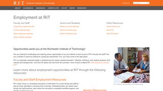Employment - RIT - Rochester Institute of Technology