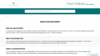 Results for your search - Photobox Help & Support