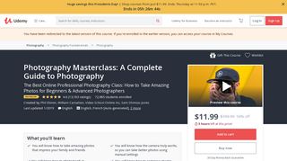 Photography Masterclass: A Complete Guide to Photography | Udemy